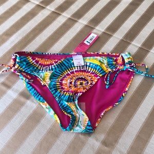 Multi color bikini bottom size lg new with tags